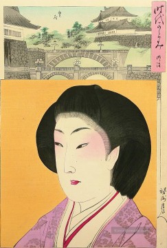 Spiegel des Alters meiji 1896 Toyohara Chikanobu bijin okubi e Ölgemälde